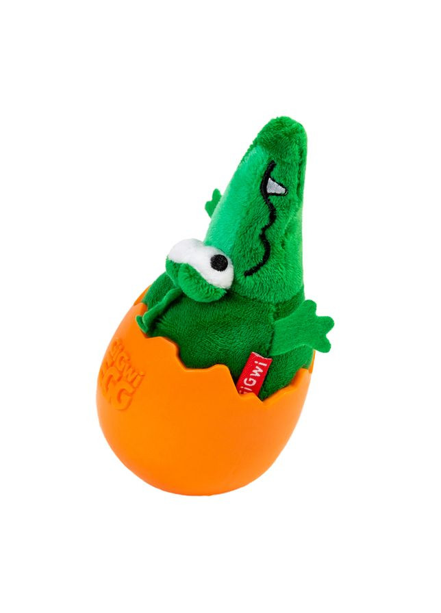 Игрушка для собак Крокодил-неваляшка с пищалкой EGG, текстиль, резина, 14 см GiGwi (322002193)