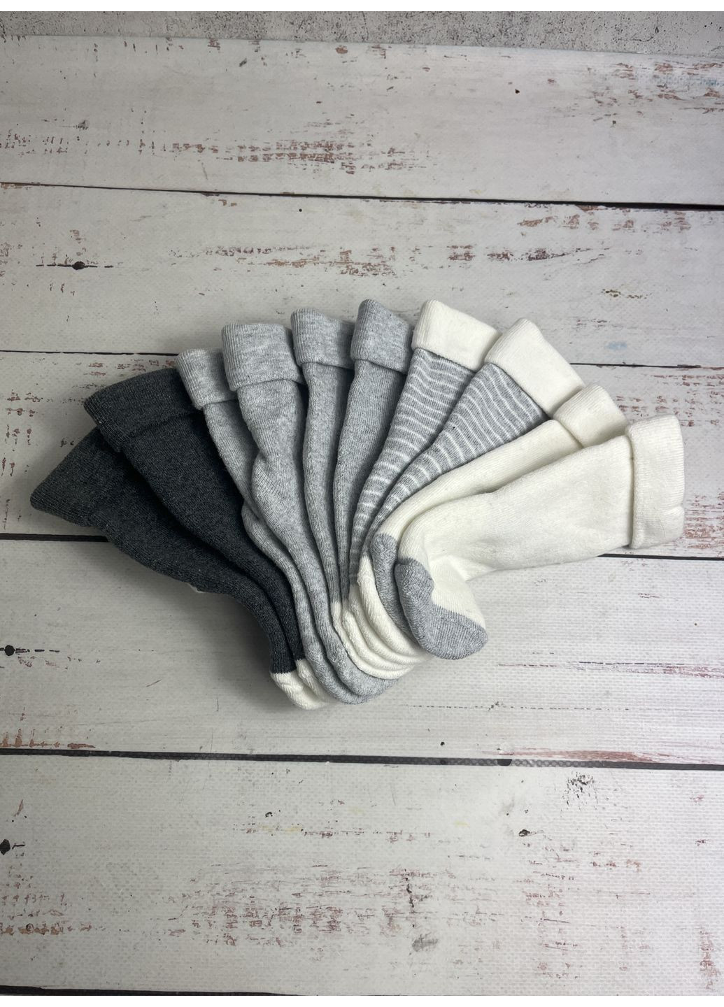 Шкарпетки (набір 5 пар) дитячі махрові Сірий Білий (51/100) Lupilu (366265727)