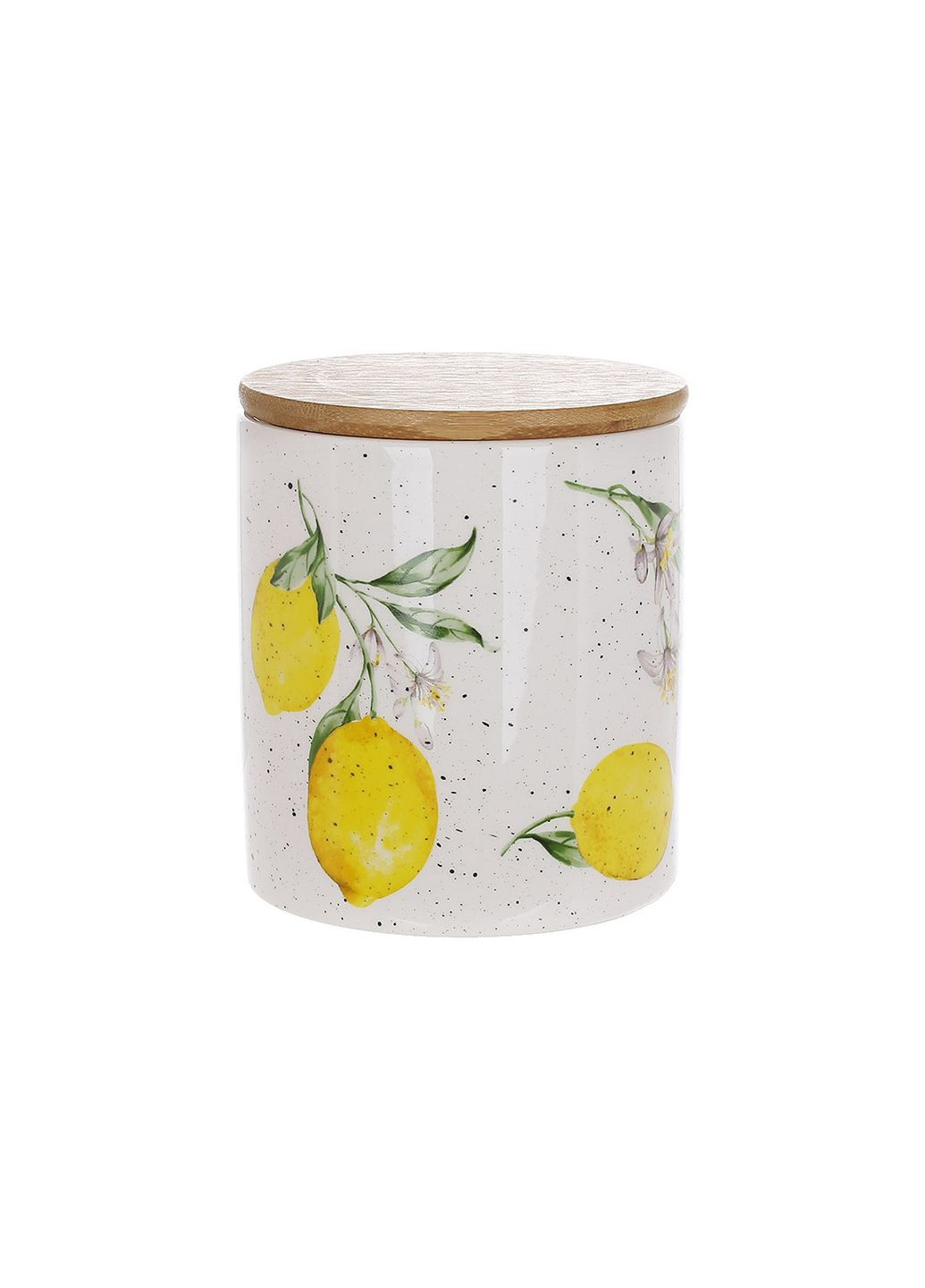 Банка керамическая 650мл Сочные лимоны с бамбуковой крышкой No Brand (302396886)