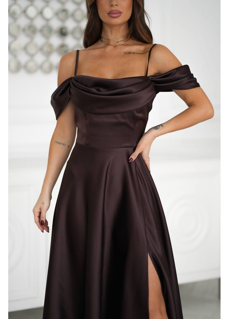 Коричневое платье, цвет коричневый Fashion