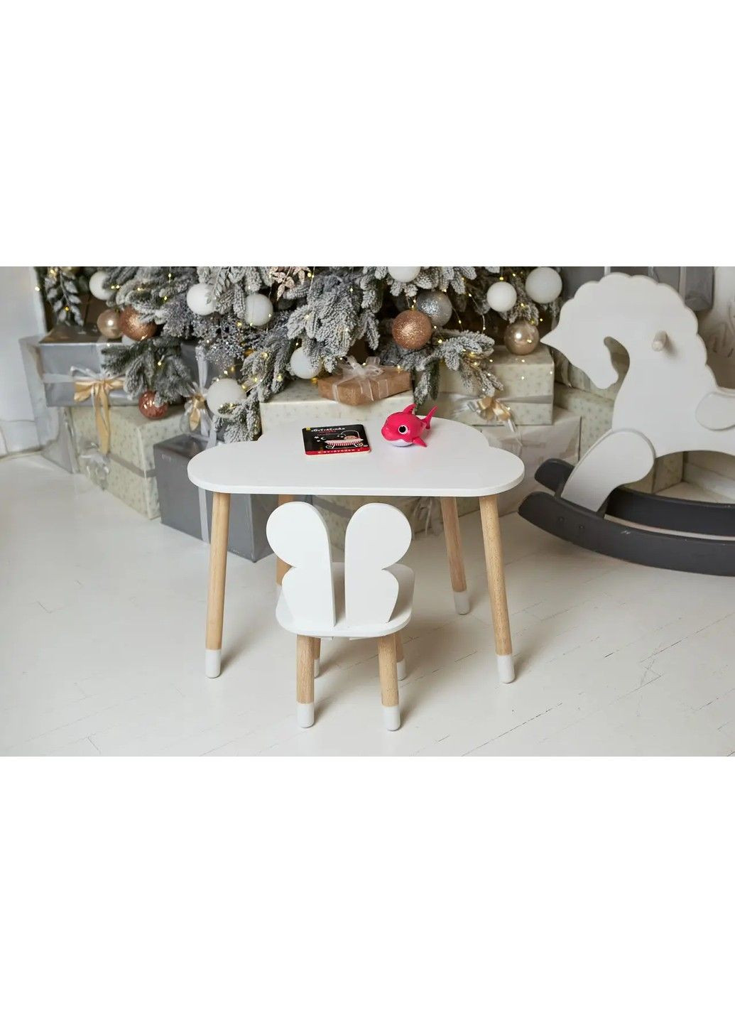 Дитячий столик Хмара та стільчик Метелик білий No Brand (331639998)