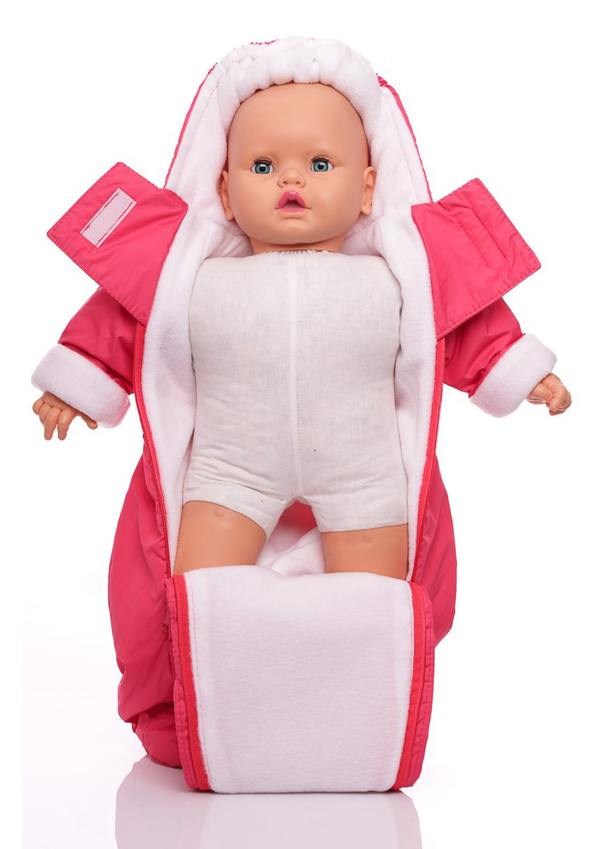 Человечек на флисе для девочки коралловый 74 см (27750) BABYKROHA (297200292)