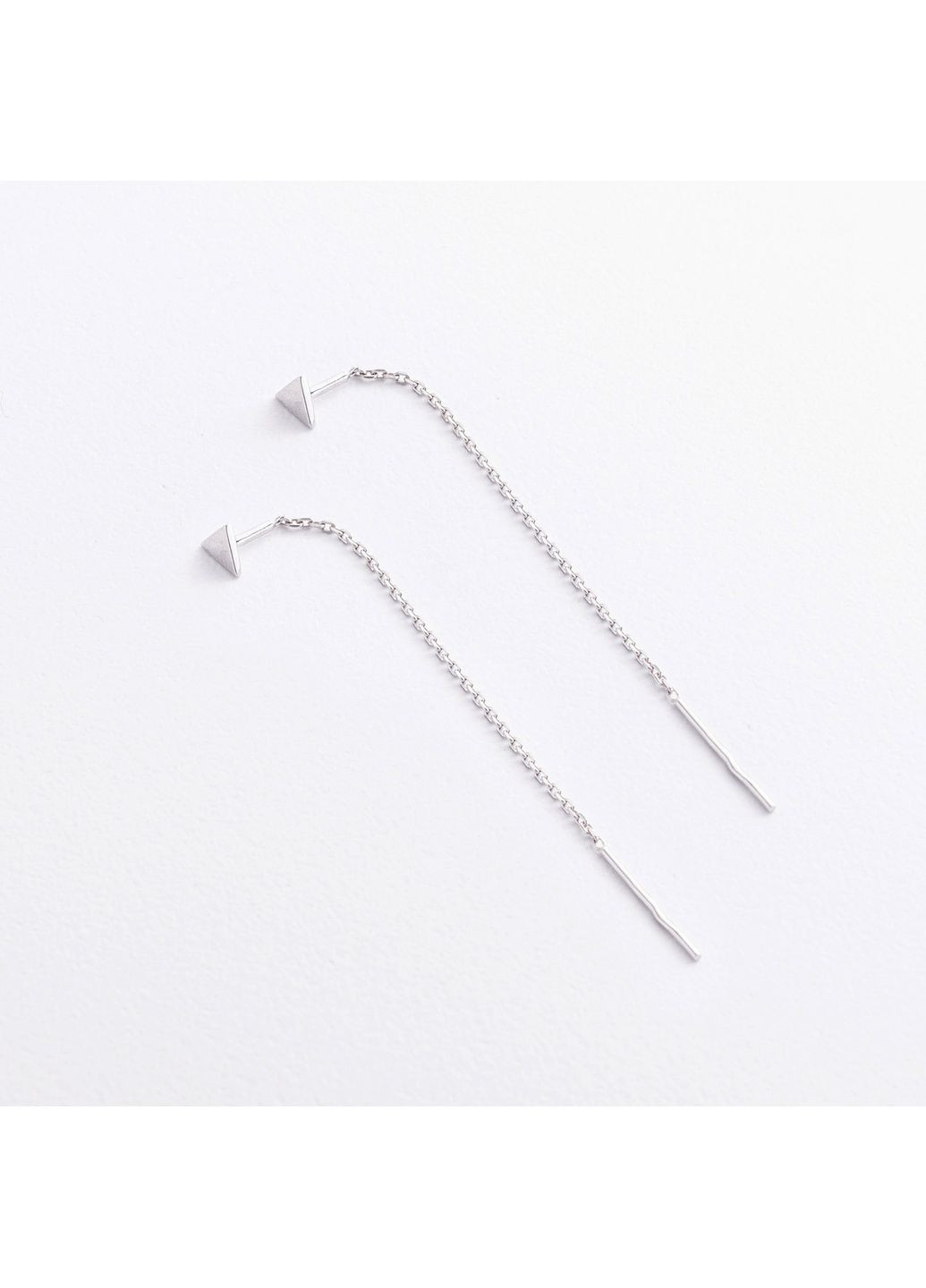 Срібні сережки - протяжки Трикутники 902-01552 Oniks (372184665)