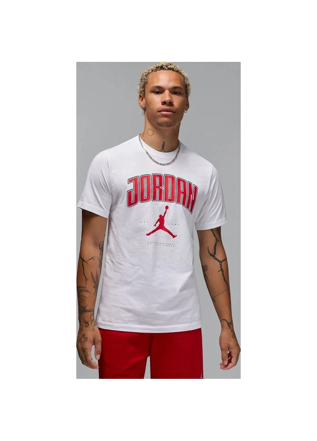 Біла футболка біла червона hq0009-100 Nike JORDAN CITY 88 SS CREW