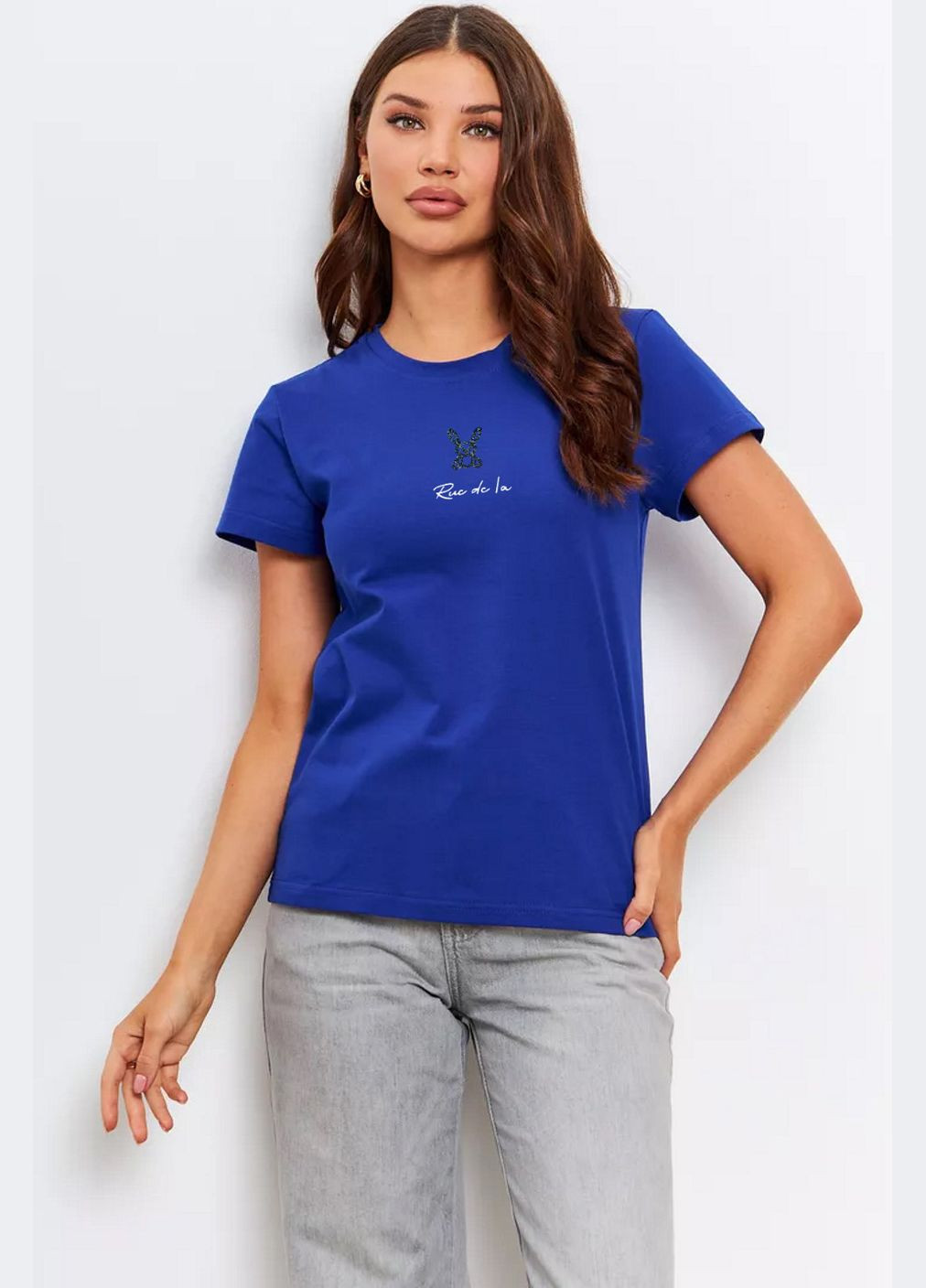 Футболка жіноча синього кольору Let's Shop - (330574195)