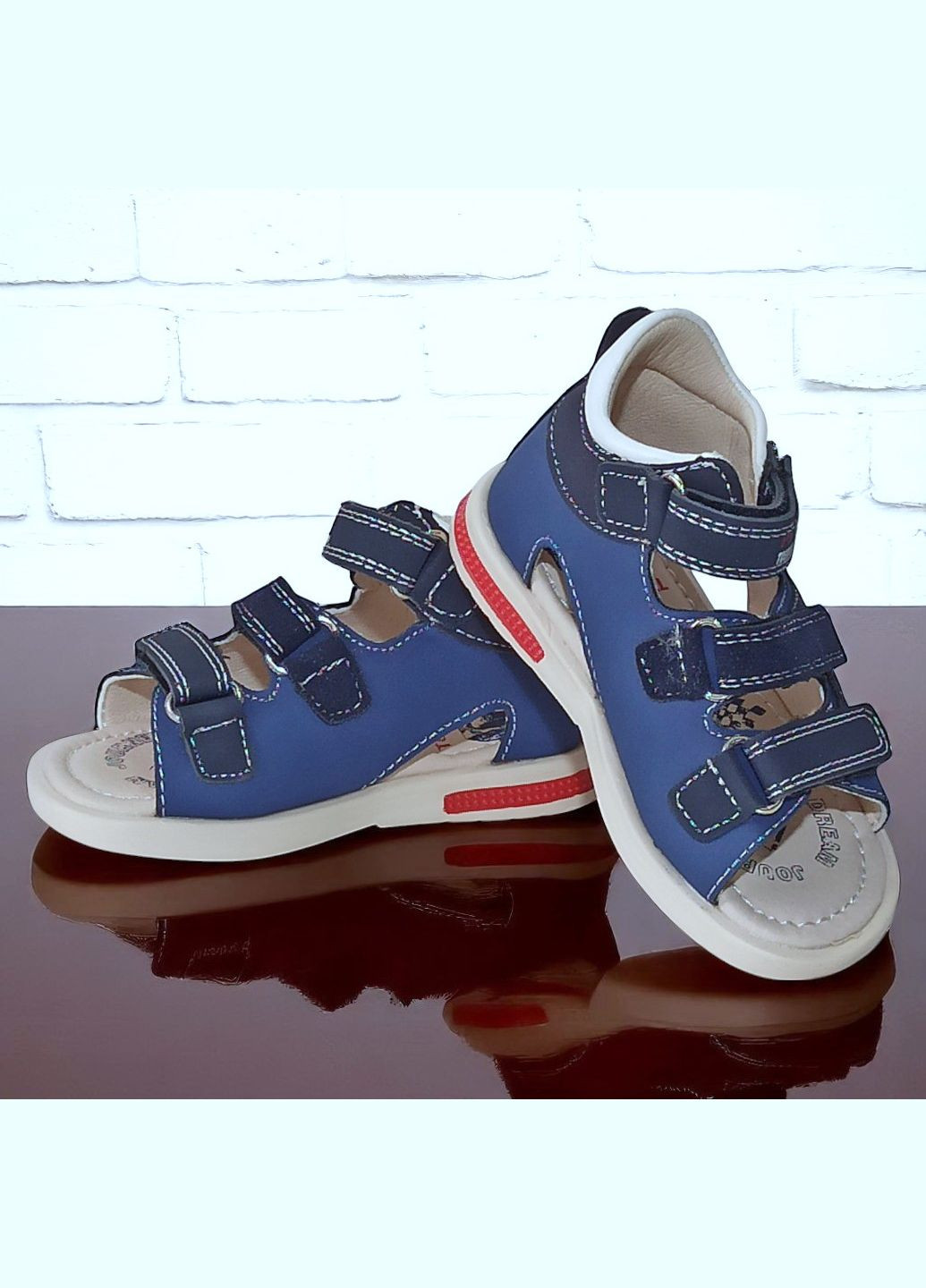 Синие спортивные, повседневные ортопедические открытые босоножки сандалии на липучках для мальчика том м Tom.M на липучке
