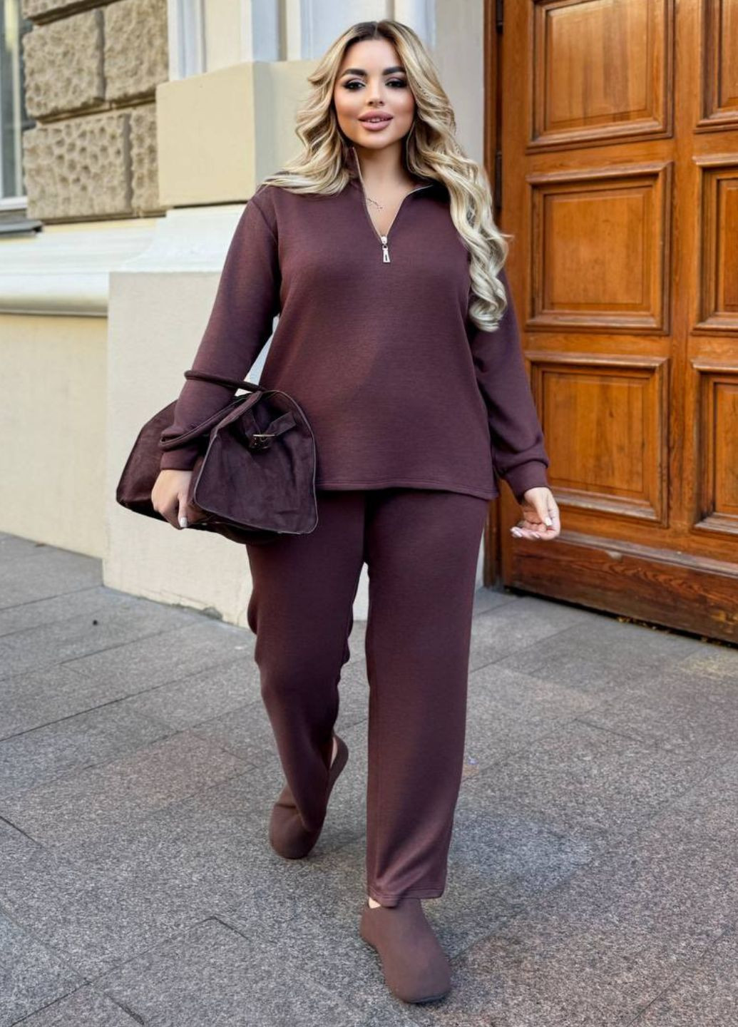 Базовый повседневный демисезонный костюм двойка: кофта на молнии + штаны Tik-Tak (363058308)