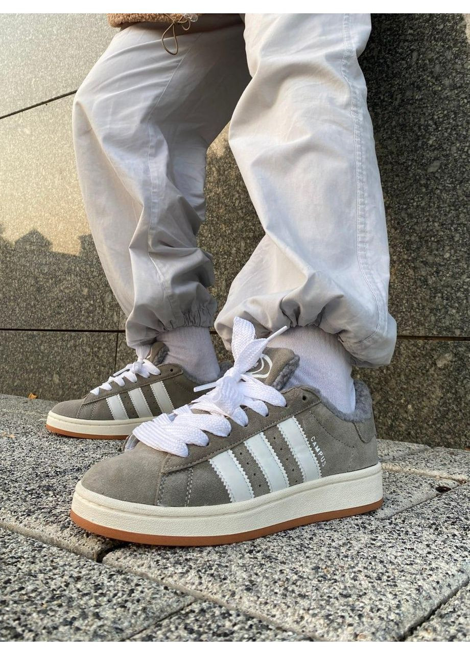 КРОСІВКИ ЖІНОЧІ ADIDAS CAMPUS 00S FUR GREY WHITE АДІДАС КАМПУС No Brand сірі зими (367114983)