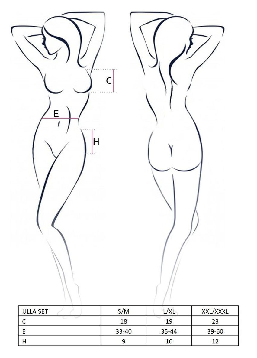 Чорний демісезонний комплект білизни ulla set black: напівпрозорий ліф, трусики, пояс Passion