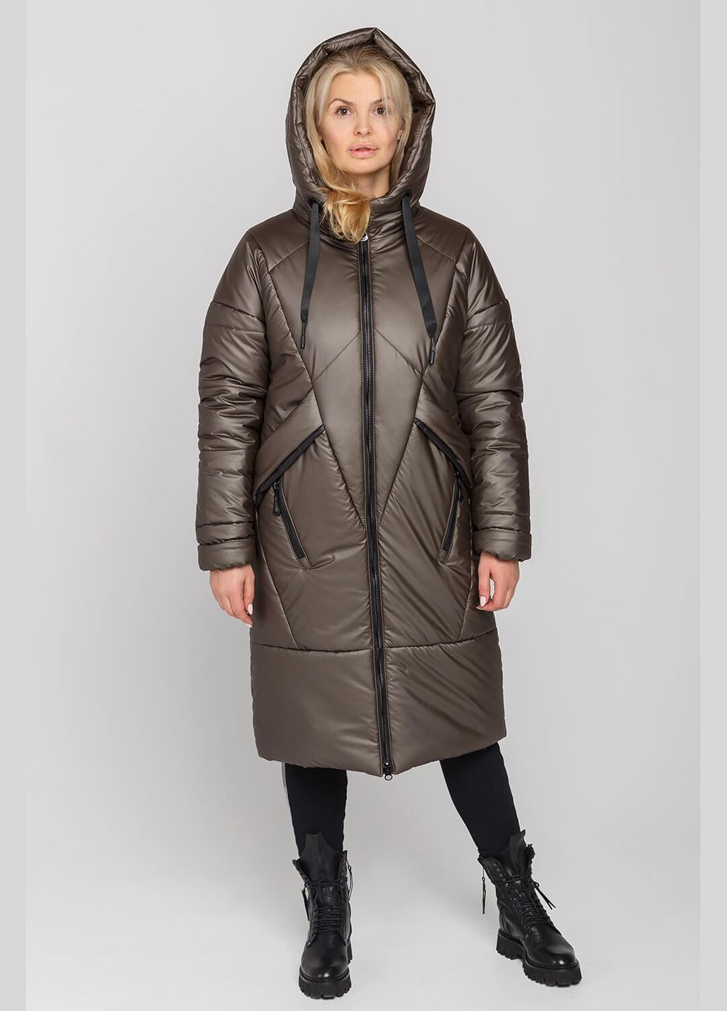 Кофейная зимняя куртка-пальто "климента" MioRichi