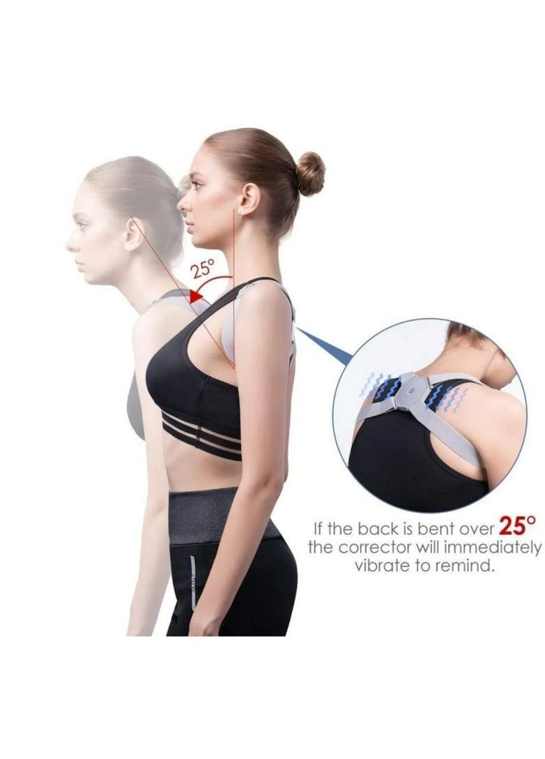 Коректор осанки розумний з вібрацією для підтримки спини USB зарядка, корсет для спини розумний No Brand (361669402)