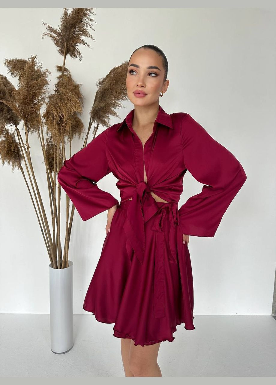 Шелковый костюм блуза и юбка на запах MonCher (331289479)