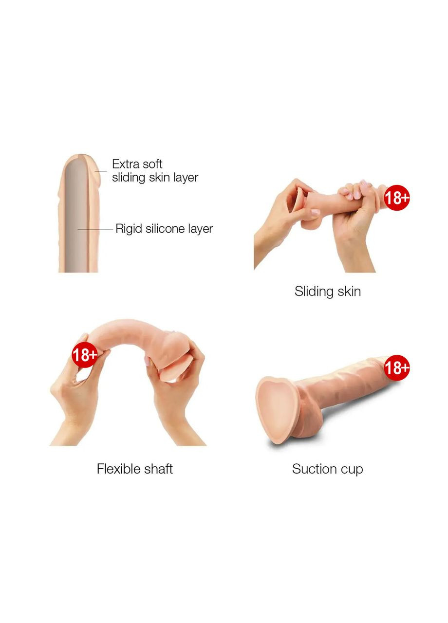 Фалоімітатор SLIDING SKIN REALISTIC DILDO VANILLE - XL Strap-On-Me (303910992)