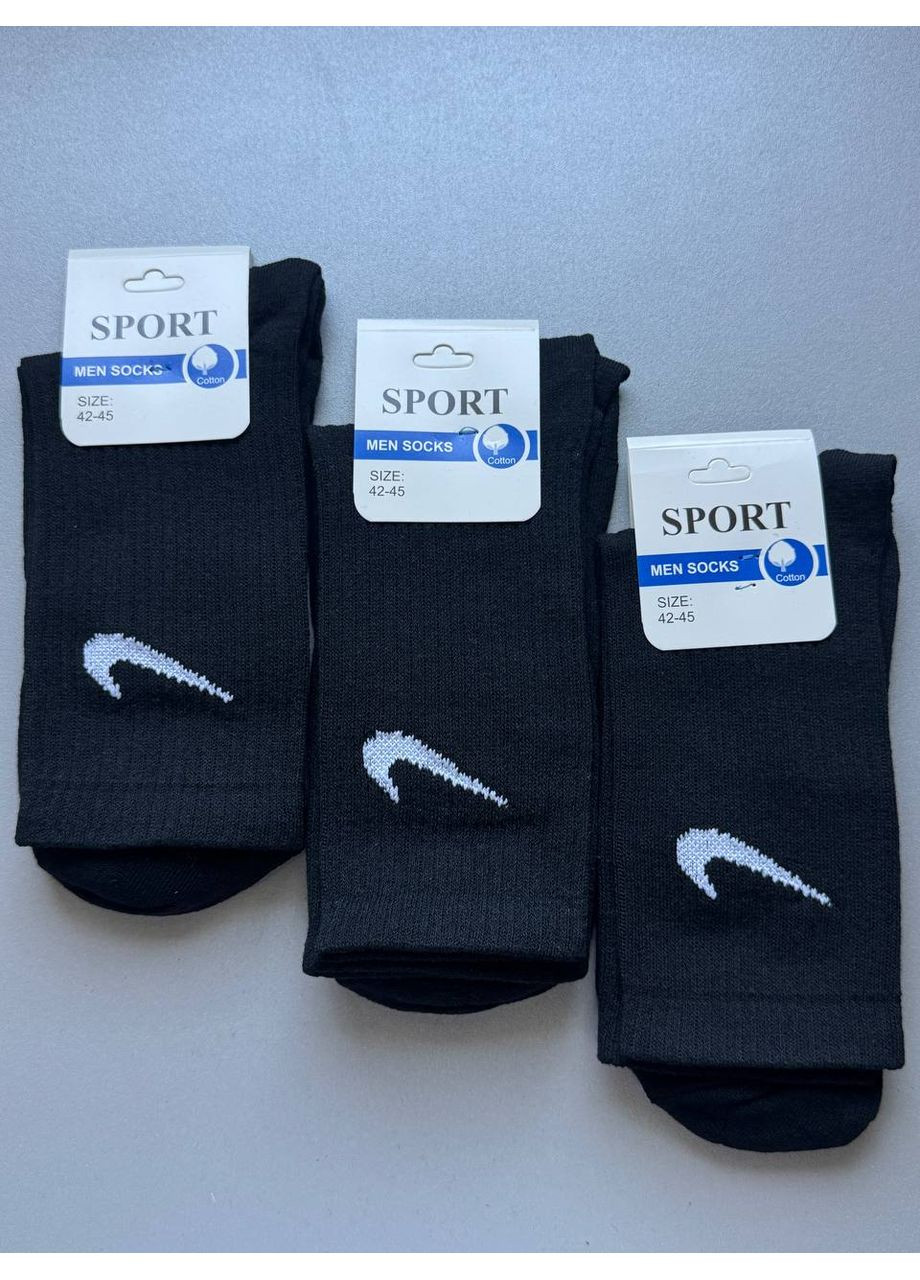 Чорні 1 пара високі демисезонні шкарпетки, верх рубчик Socks (352487914)