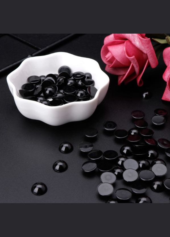 Очі для іграшок, напівнамистини клейові, 10 мм, чорні, 20 шт No Brand (340486746)