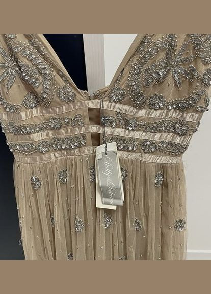 Бежевое платье меди с камнями, бисером dolly and delcius Asos
