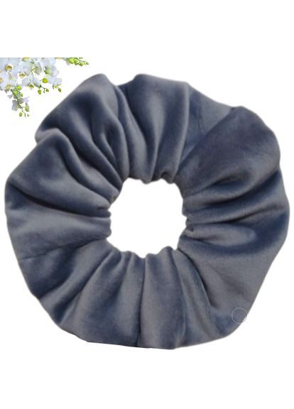 Гумка для волосся велюрова темно сіра Hand Made UA 15 см Handmade (368772285)