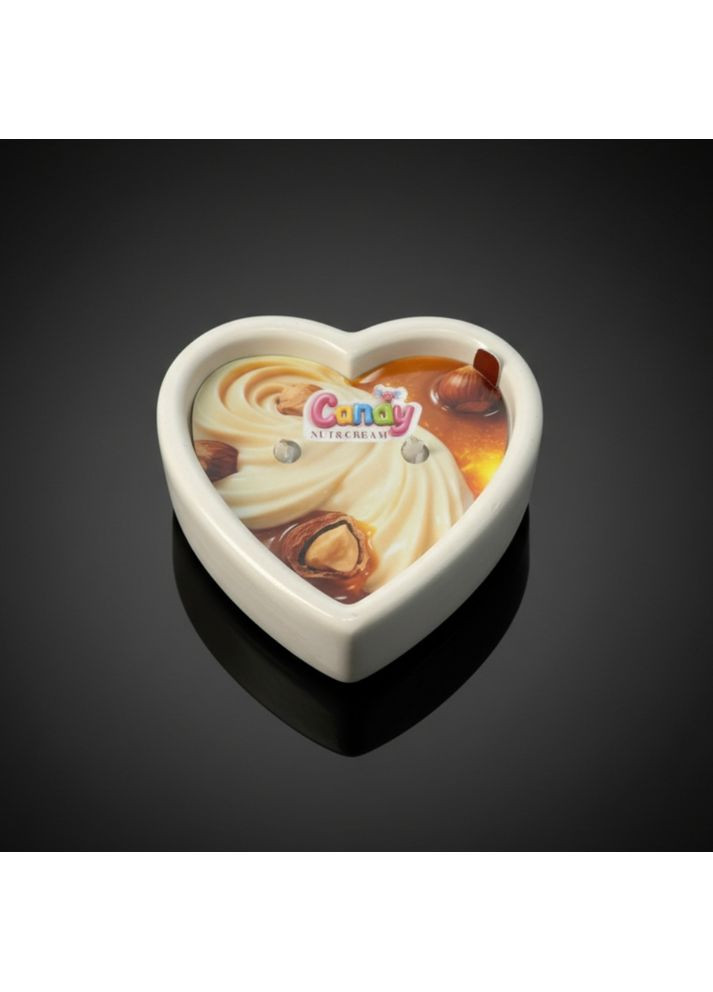 Масажна свічка з ароматом горіхового крему Nut Cream у формі серця, 70 мл Candy (369608669)