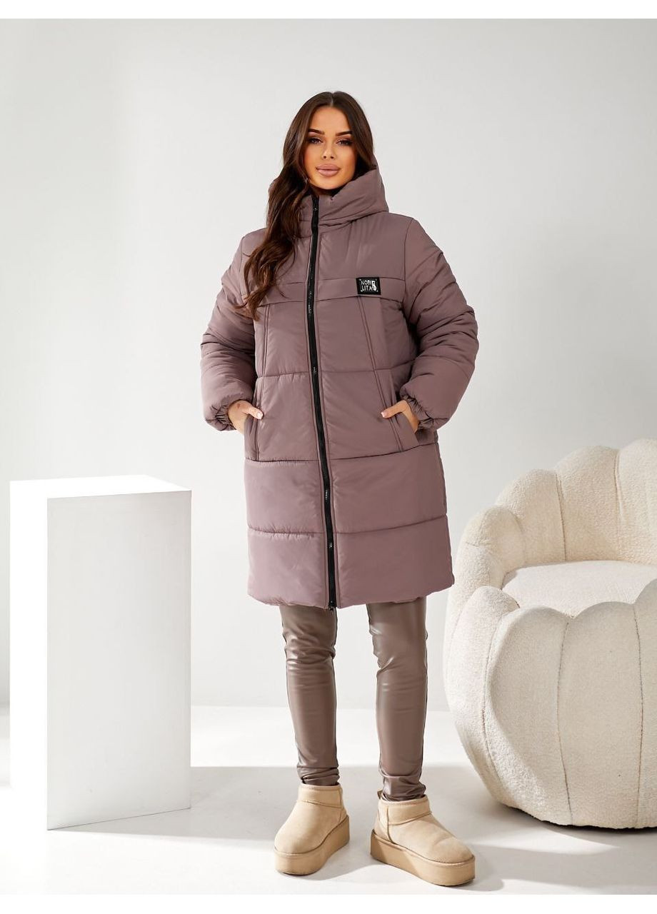 Пудрова демісезонна жіноча стьобана куртка з капюшоном Fashion