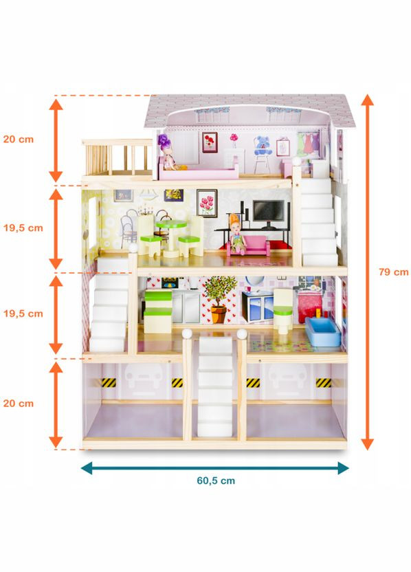 Ляльковий будиночок дерев'яний Villa Mia 43947 Totti (303138652)