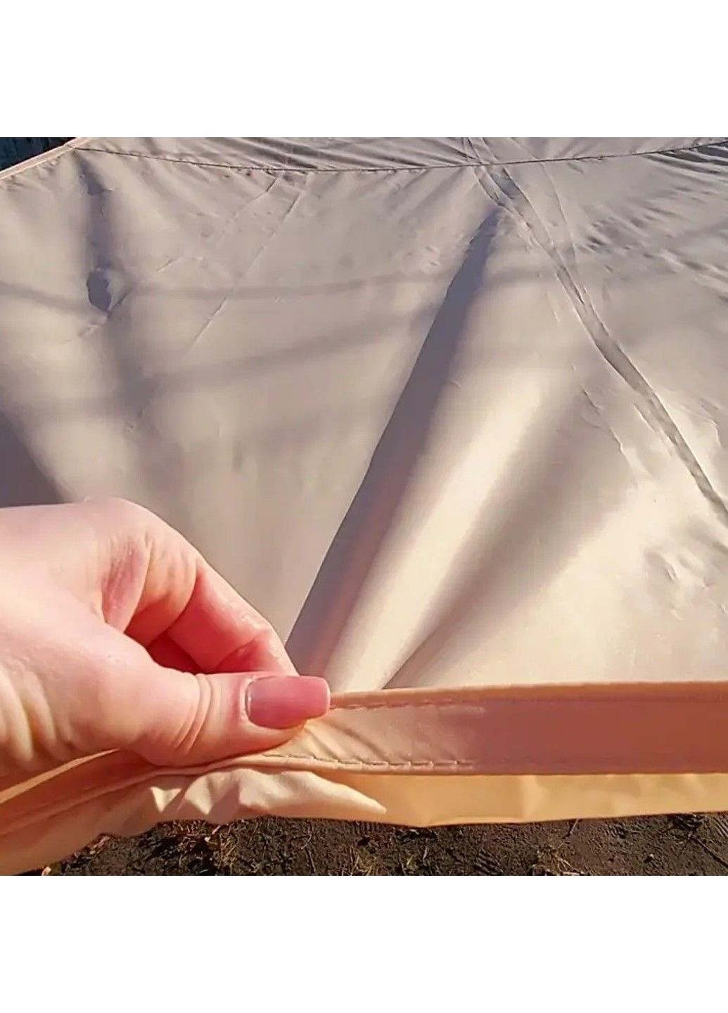 Тент навіс затіняючий водонепроникний прямокутний 4х5м Оксфорд (Бежевий) No Brand (332634349)