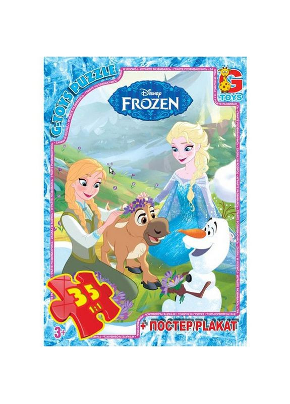 Дитячий пазл "Frouzen Крижане Серце" FR008 постер 35 елементів G-Toys (367971977)