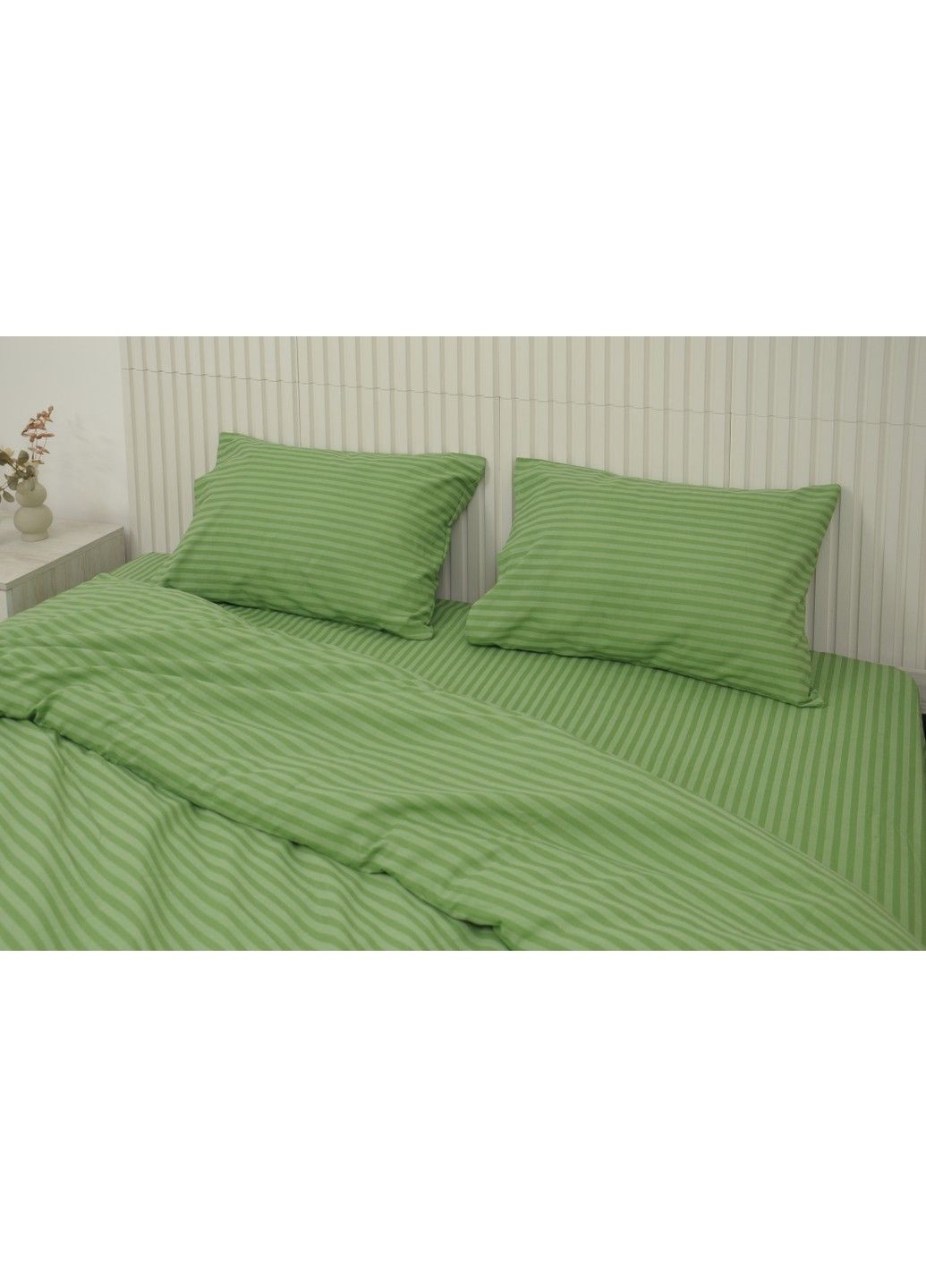 Комплект постільної білизни сімейний бязь glux-10052 фісташковий наволочка 50x70 Amore (309028794)