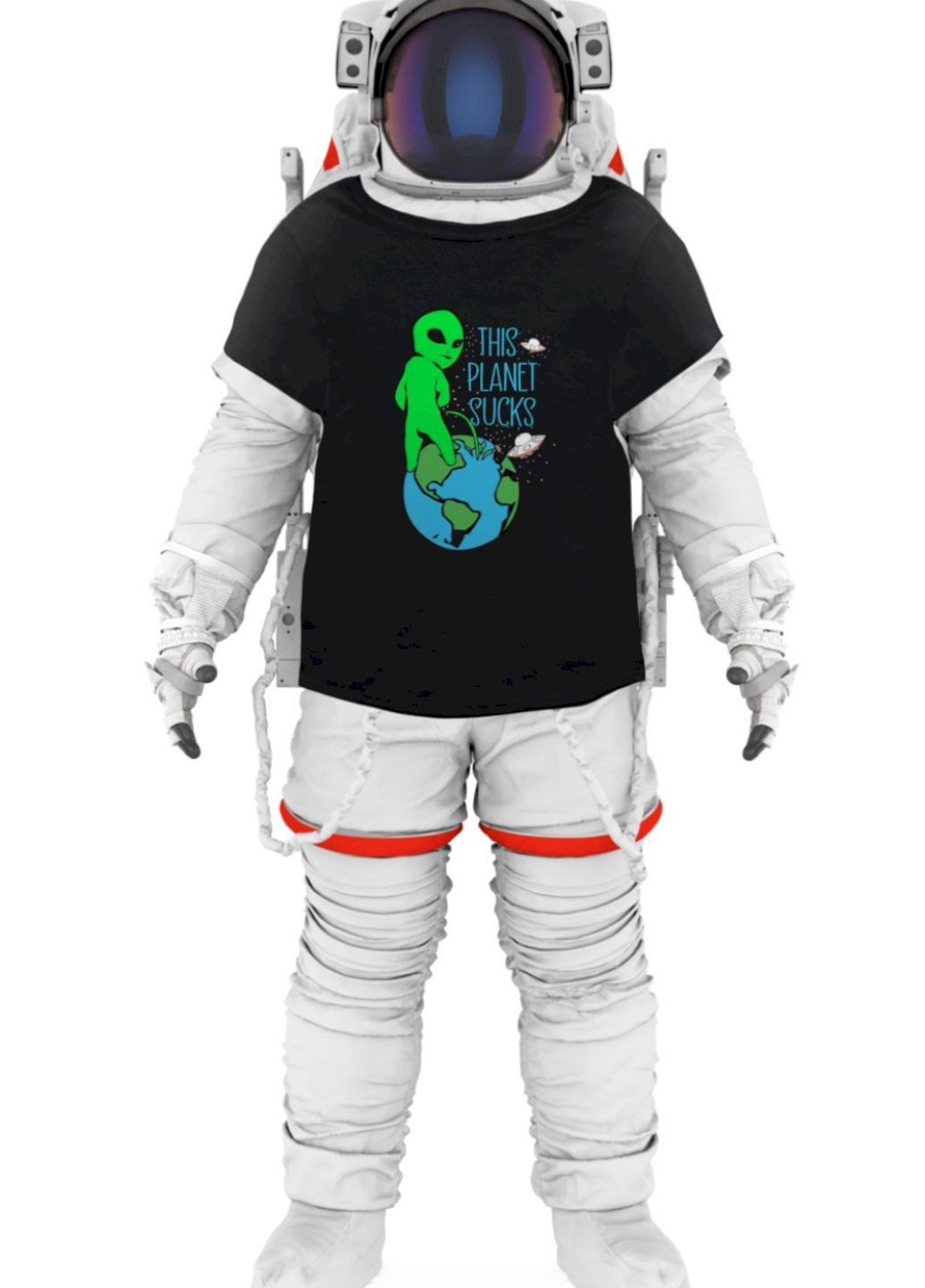 Черная футболка мужская черная "this planet sucks" Trace of Space