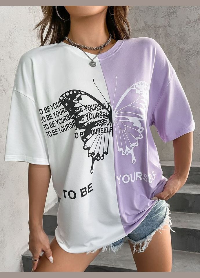 Двоколірна футболка Fashion Girl - (317235032)