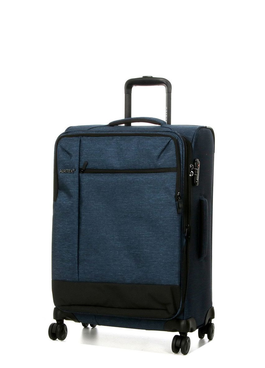 Чемодан средний M ткань синяя 66х44х29(+5)см/88л/3кг AIRTEX (324801883)