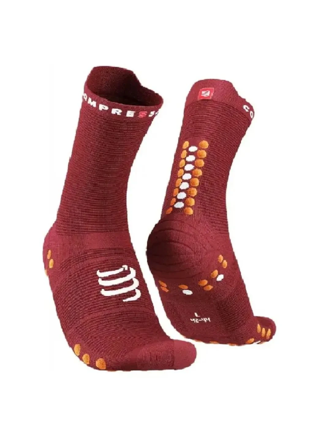 Червоні шкарпетки pro racing socks v4.0 run high Compressport (382795694)