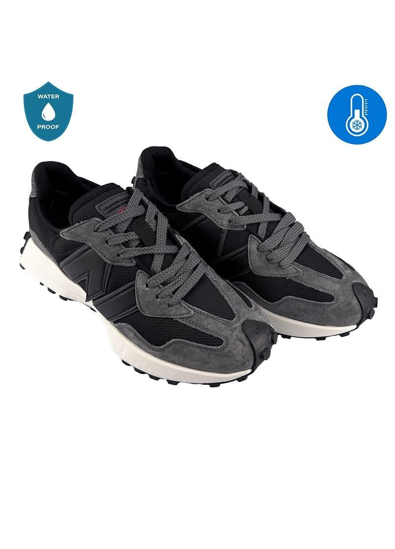 Сірі кросівки чоловічі зимні термо комбіновані сірі 1096-2 No Brand