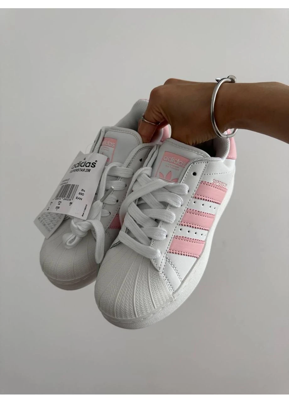 Білі кросівки чоловічі adidas superstar platform white pink адідас суперстар білі демісезон No Brand