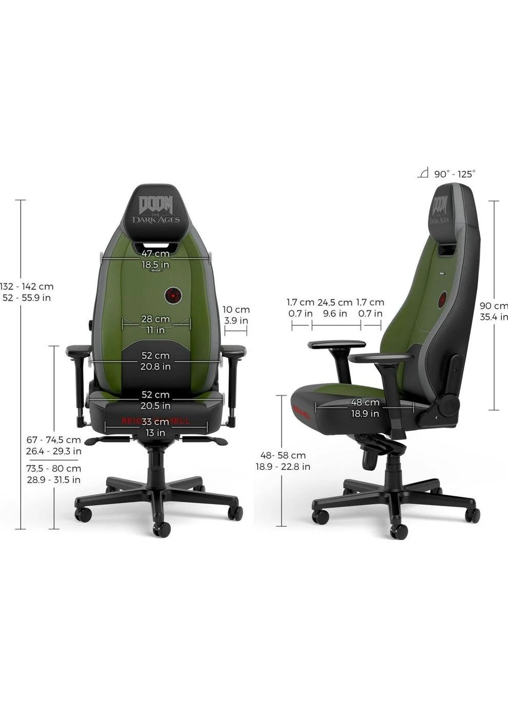 Крісло ігрове LEGEND DOOM Green (NBL-LGD-PU-DDA) NOBLECHAIRS (391353526)