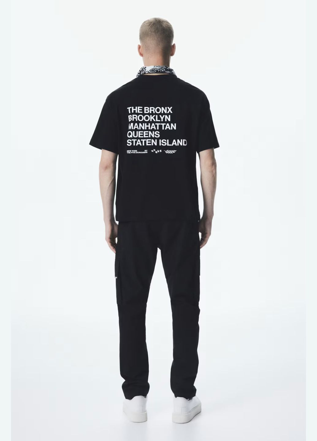 Черная футболка нью-йорк H&M loose fit