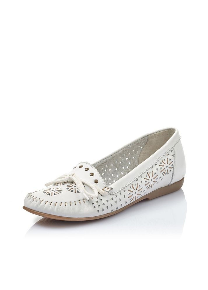 Белые мокасины (р) кожа 0-1-1-l-6396-80 Rieker