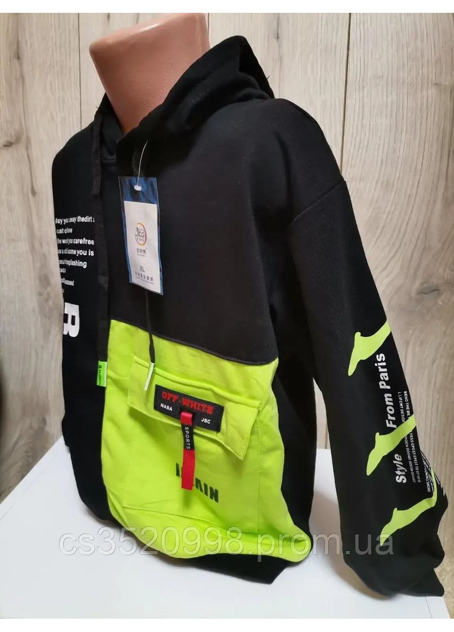 Детская худая (кофта) на мальчика черного/зеленого цвета, на 4 и 6 лет A+ (370439001)