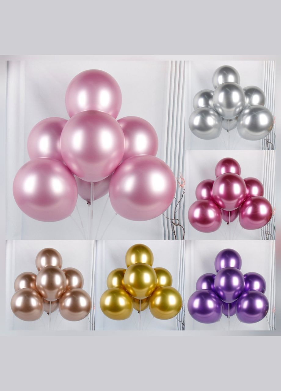 Латексні повітряні кулі 18 дюймів хромовані black No Brand (345705428)