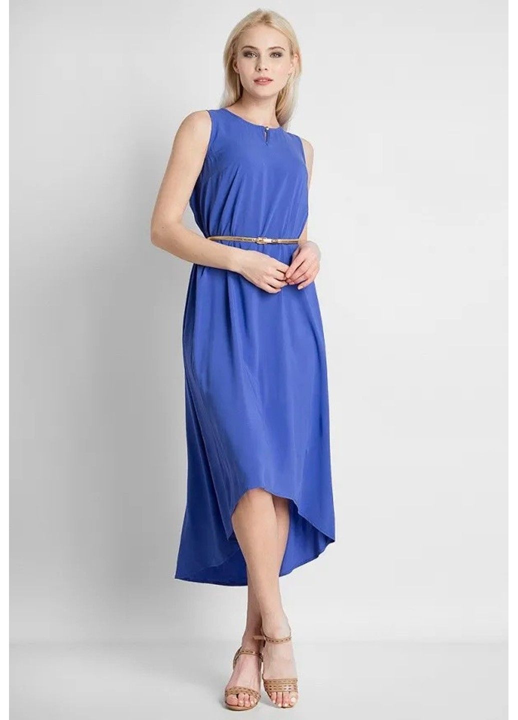 Синя кежуал сукня s18-14095-105 а-силует Finn Flare однотонна
