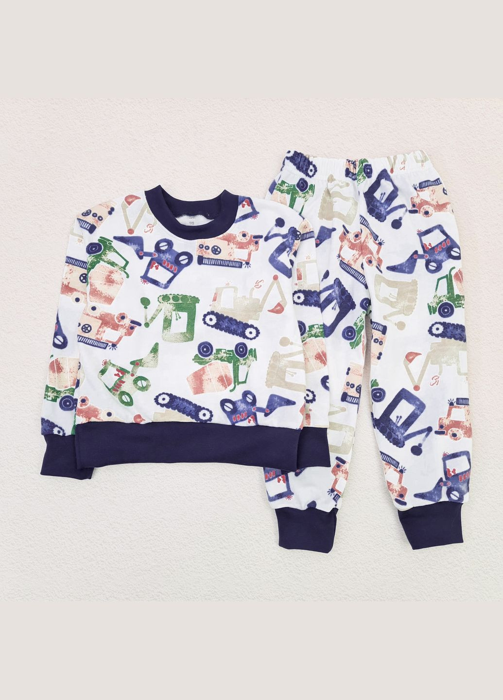 Комбинированная всесезон пижама dexter`s для сна футер construction machines темно-синий;молочный dexter's