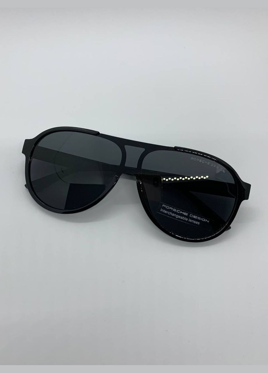 Чоловічі сонцезахисні окуляри з поляризацією та UV400-захистом | Стильні окуляри в чорній оправі No Brand 208 (341527351)