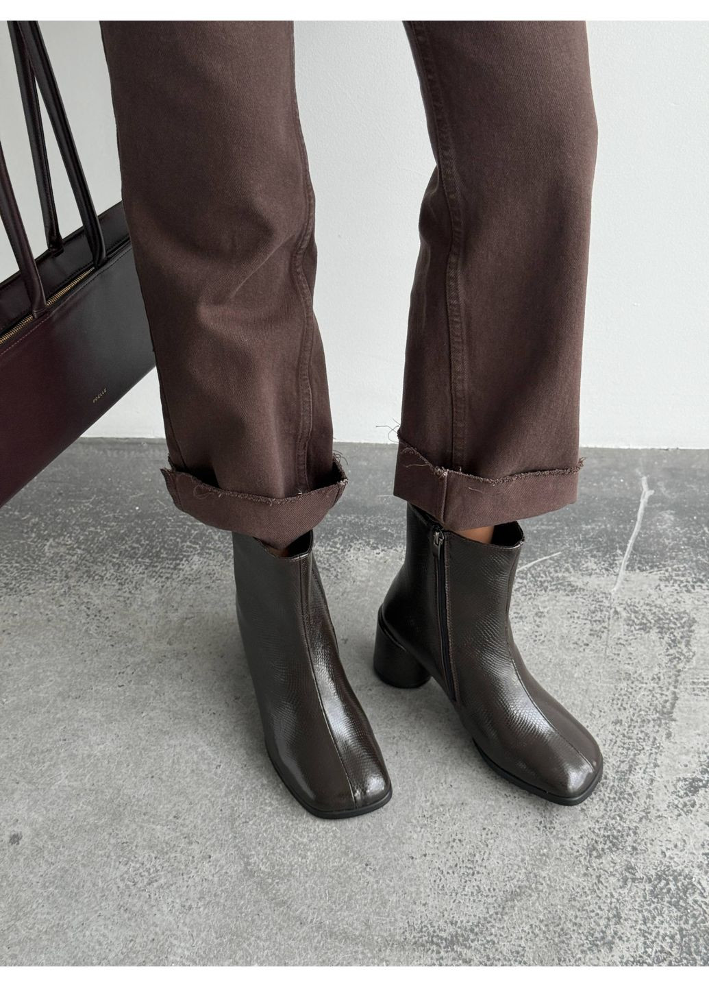 Коричневі зимня зимові ботильйони No Brand