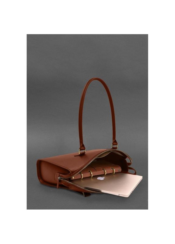 Сумка тоут через плече шкіряна жіноча велика Коричневий 36029 BlankNote (338182772)