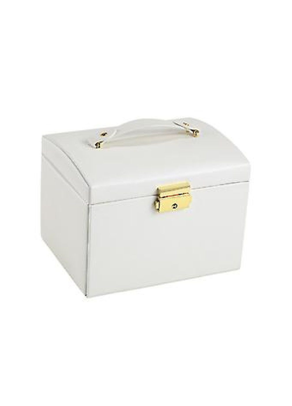 Шкатулка футляр ящик короб бокс органайзер для прикрас коштовностей з ключем 17,5х13х14 см (476874-Prob) Біла Unbranded (292141169)