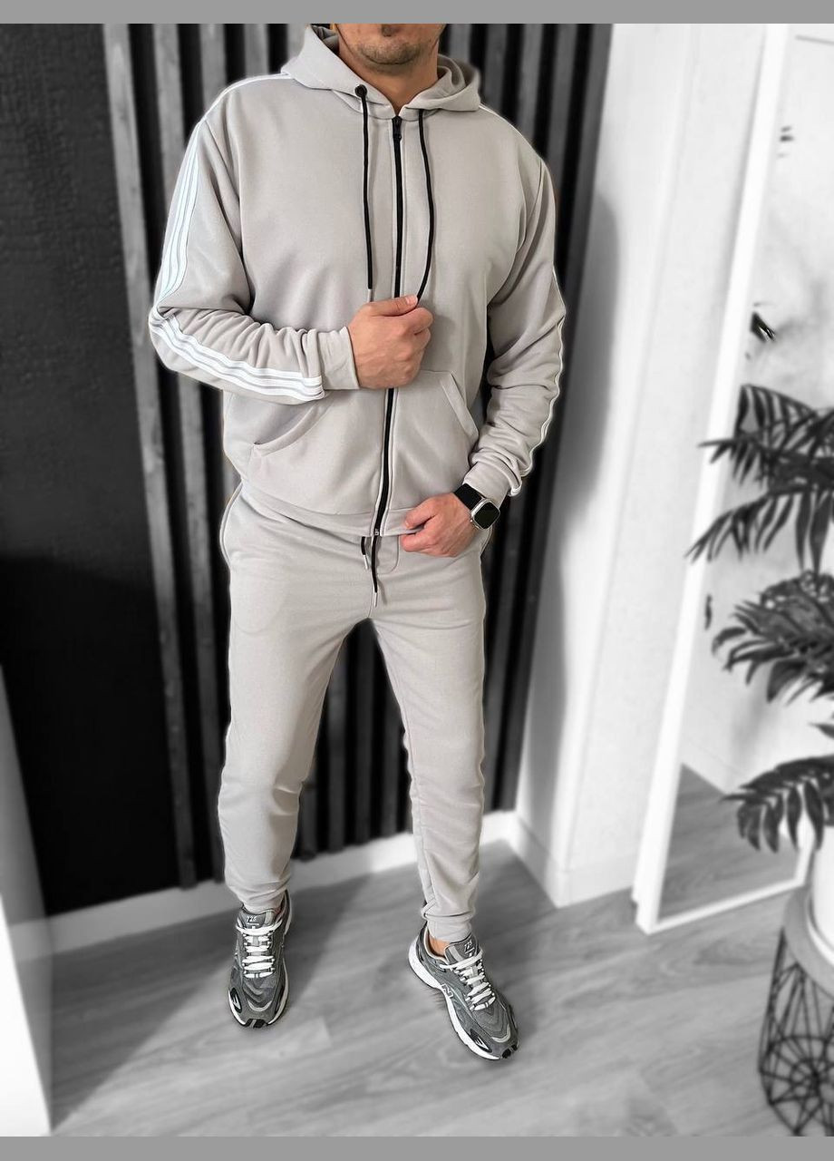 Сірий демісезонний костюм петля двунить виробництво туреччина преміум матеріал No Brand