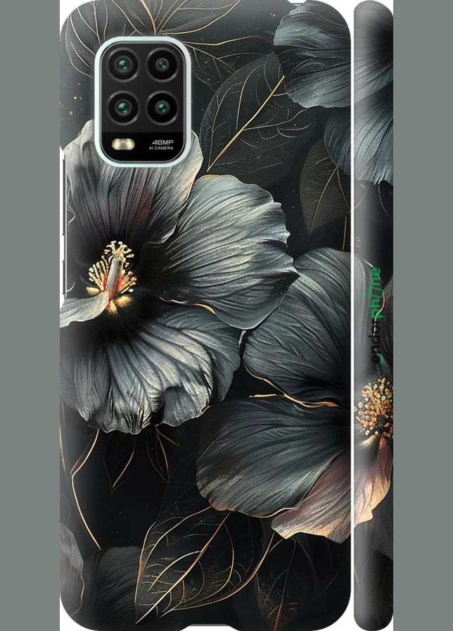 Чехол на Xiaomi Mi 10 Lite Черные цветы "6031m-1924-70447" Endorphone (363277370)