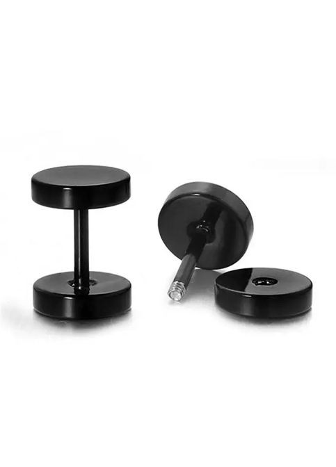 Серьга-штанга 1 ед. плаг туннель обманка 8 мм. черная Fashion (305076877)