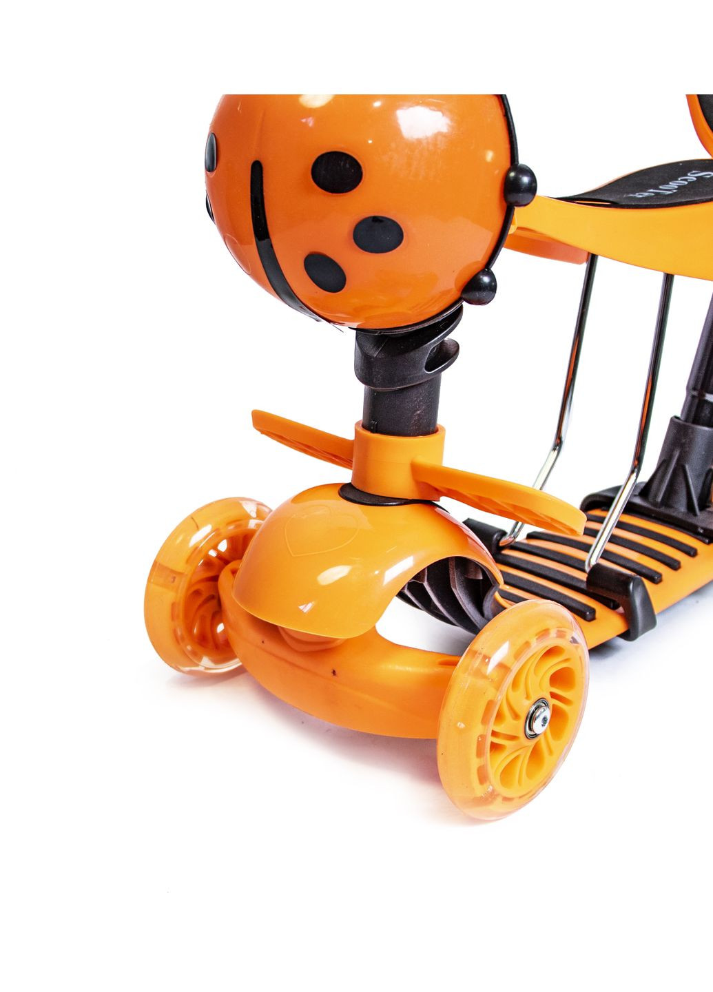 Самокат Божа корівка 5 в 1, із батьківською ручкою. Orange (1369165761) Scooter (340910279)