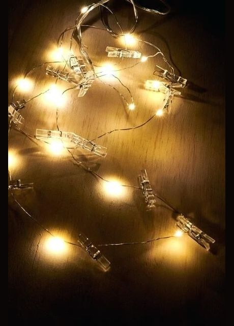 Світлодіодна гірлянда дріт з прищіпками для фото 20 led Warm White довжина 3 метра на батарейках 2 шт AA SunLamp (304427665)