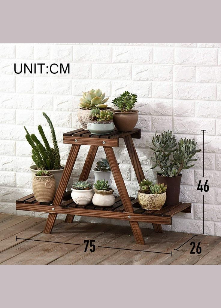 Подставка для цветов из дерева Труа мокко (ЦВТ-001910) No Brand (328228039)